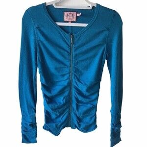 Juicy Couture Cardigan Zip-Up Teal Size Petite